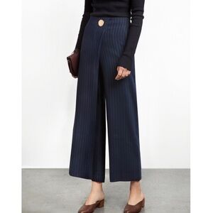 NWOT Pixie Market striped navy wide leg pants chic boho bohemian size small